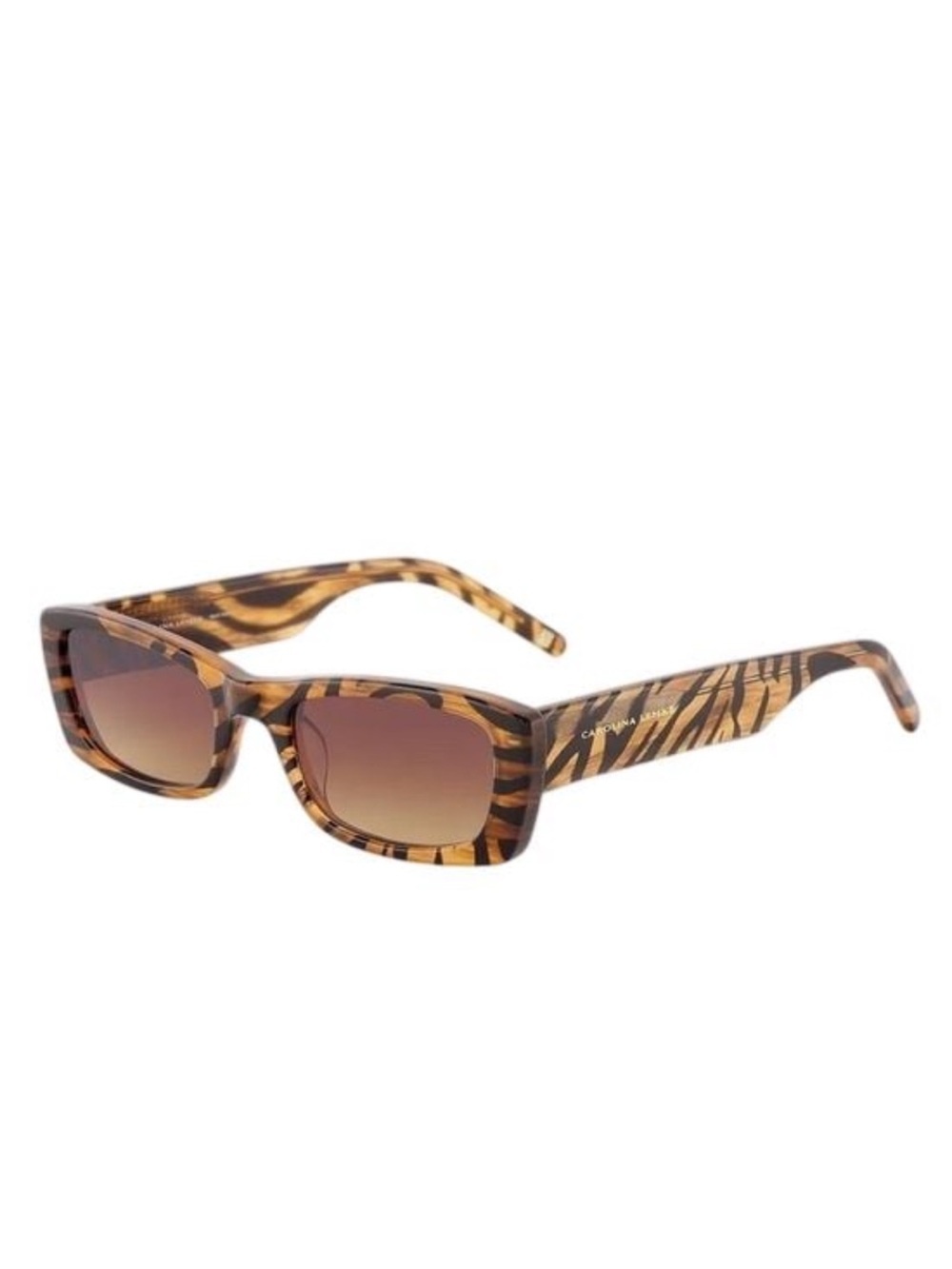 NEW Carolina Lemke Bardot Brown Tiger Demi Sunglasses Boho Animal Print Festival
